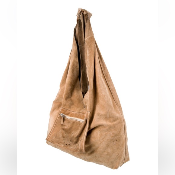 THE ROW Suede Bindle Knot Hobo Bag in Tan - Picture 3 of 5